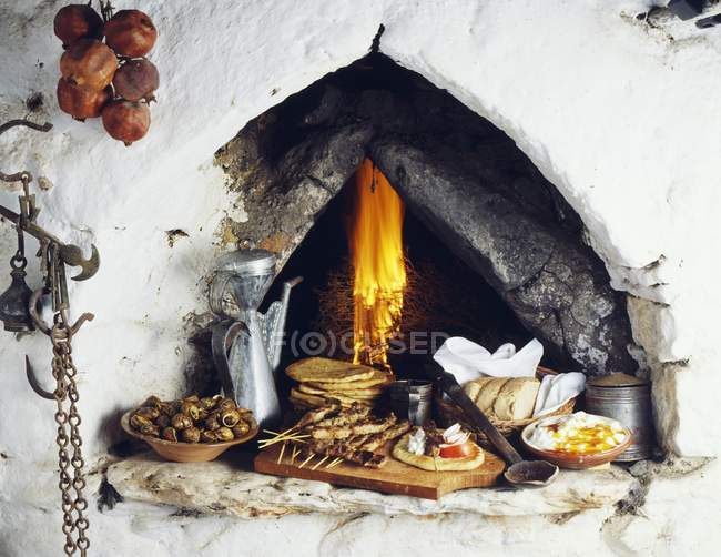 Cretan meal cooked — Stock Photo