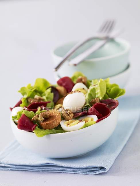 Salade prigourdine sur assiette — Photo de stock
