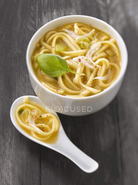 Sopa de miso de macarrão Udon — Fotografia de Stock