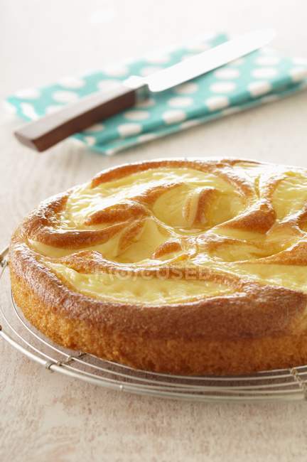 Baked Catalan tart — Stock Photo