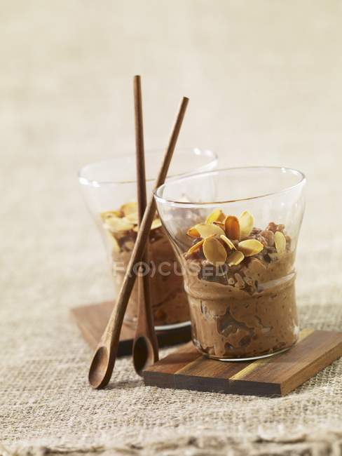 Chocolate rice pudding — Stock Photo