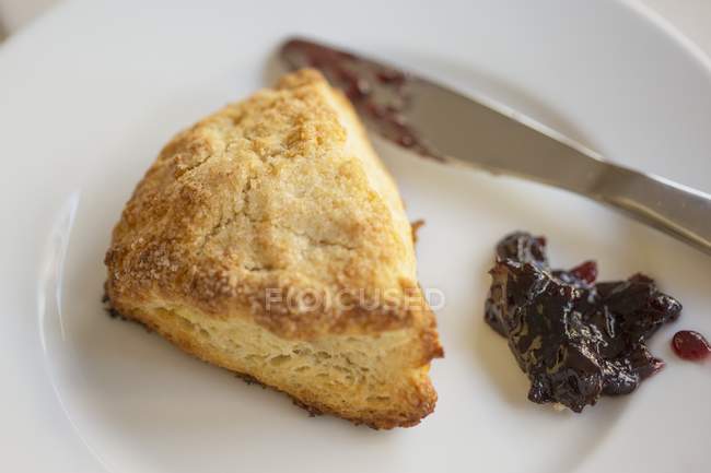 Buttermilk scone with cherry — Stock Photo