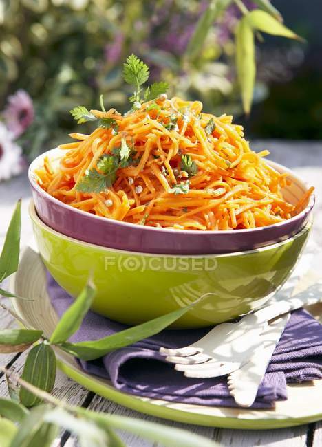 Grated carrot salad — Stock Photo