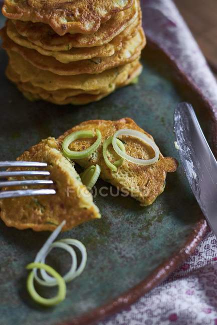 Zucchini Corn Pancakes — Stock Photo