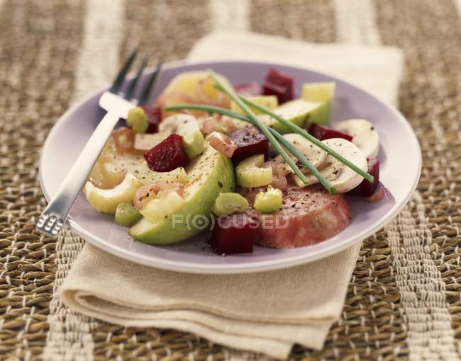 Alsation salad on plate — Stock Photo
