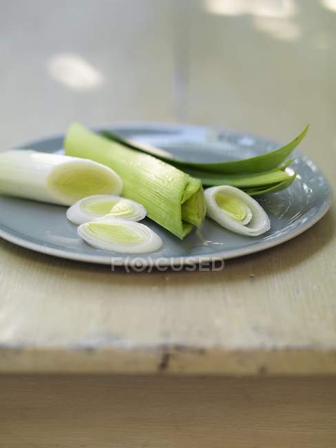 Fresh sliced Leeks — Stock Photo