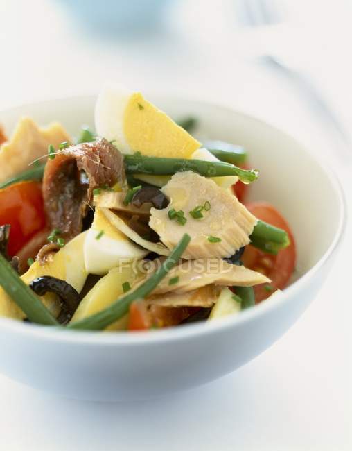 Salad with tuna and anchovies — Stock Photo
