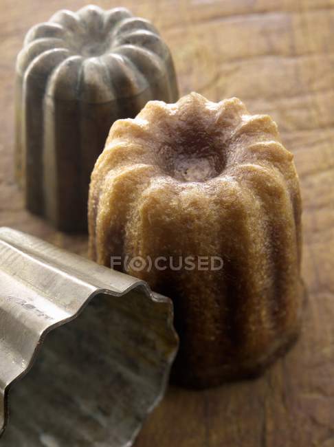 Vista close-up de torta de frutos do mar cozidos e pratos de panificação — Fotografia de Stock