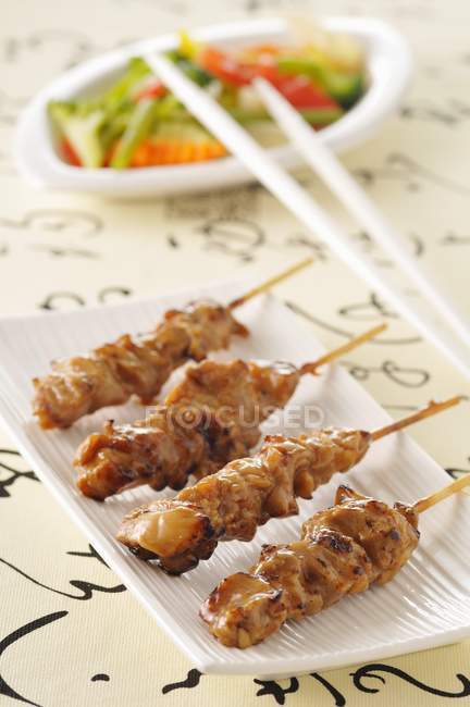 Brochettes de porc Yakitori — Photo de stock