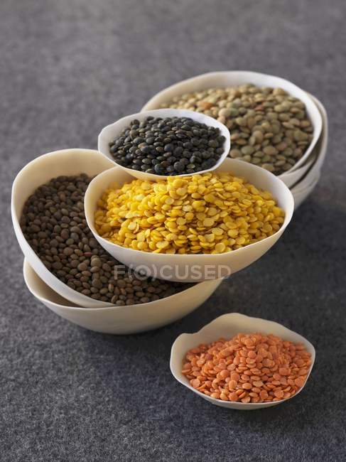 Assorted colored lentils — Stock Photo