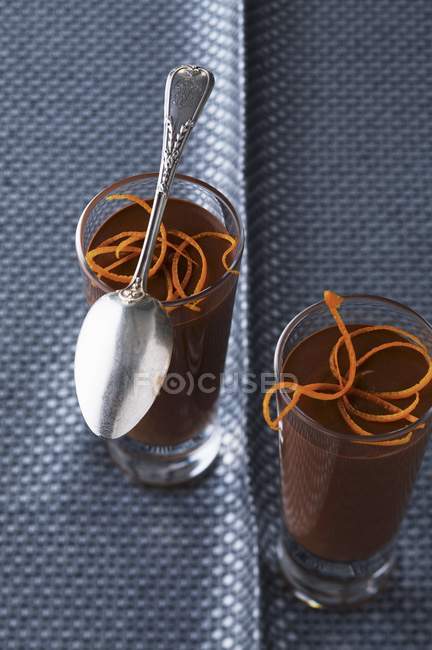 Schokolade und Orangenmousse — Stockfoto