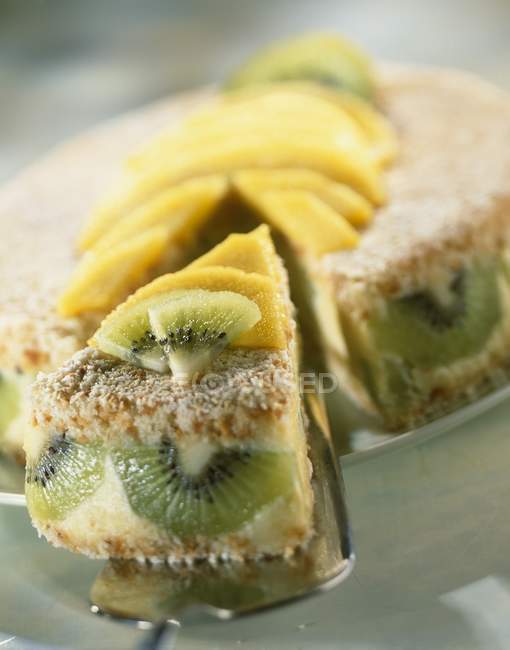 Kiwi et gâteau à la mangue — Photo de stock