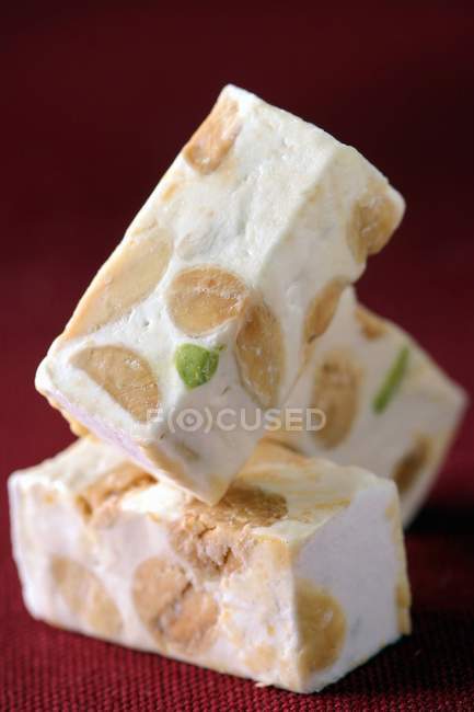Pile of different flavored nougat — Stock Photo