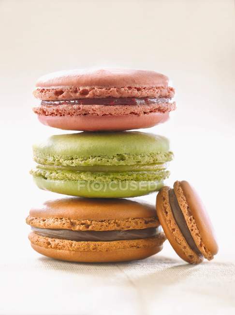 Stacked colored macaroons — Stock Photo