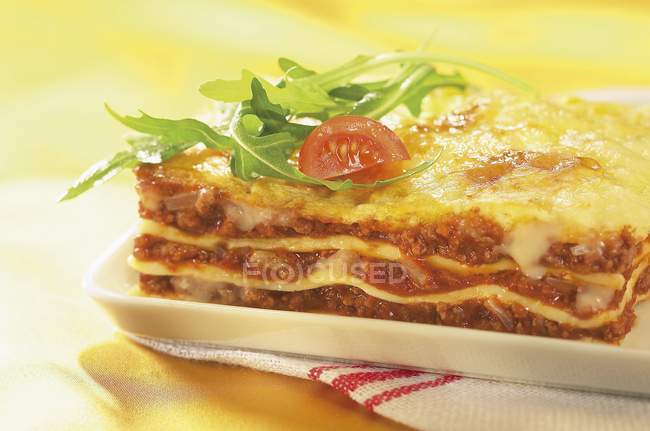 Lasagne bolognese with minced meat — Stock Photo