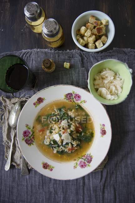 Rice soup with turnip — Stock Photo