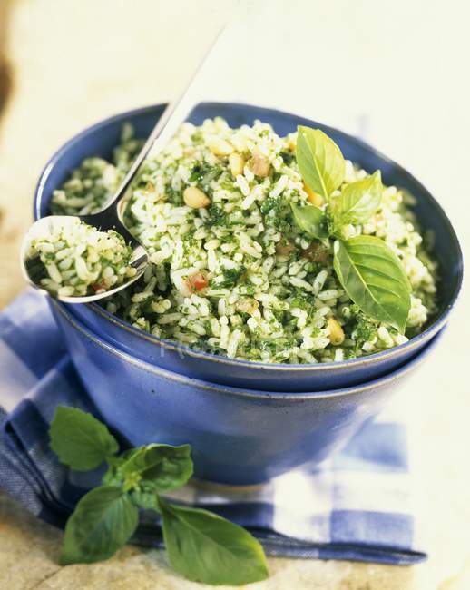 White rice with herbs — Stock Photo