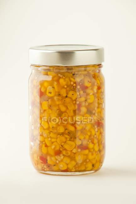 Homemade corn relish — Stock Photo