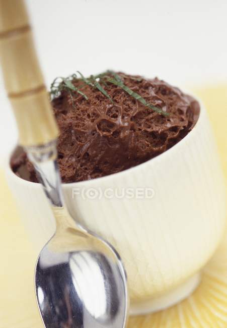 Dark chocolate mousse — Stock Photo