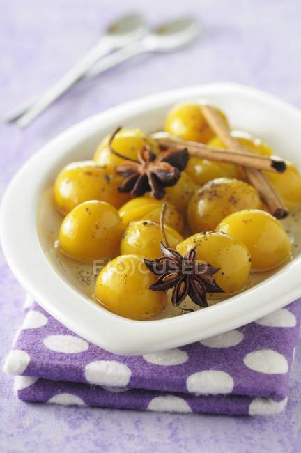 Spicy mirabelle plums — Stock Photo