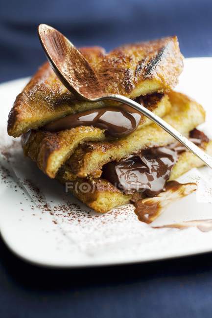 French toast with chocolate — Stock Photo