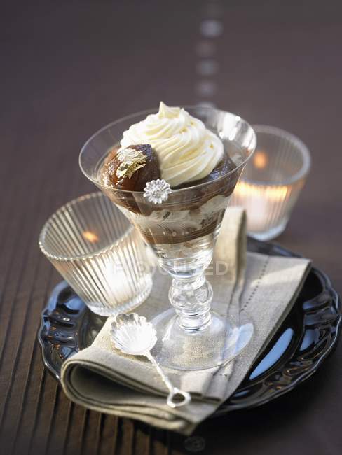 Candied chestnut dessert — Stock Photo