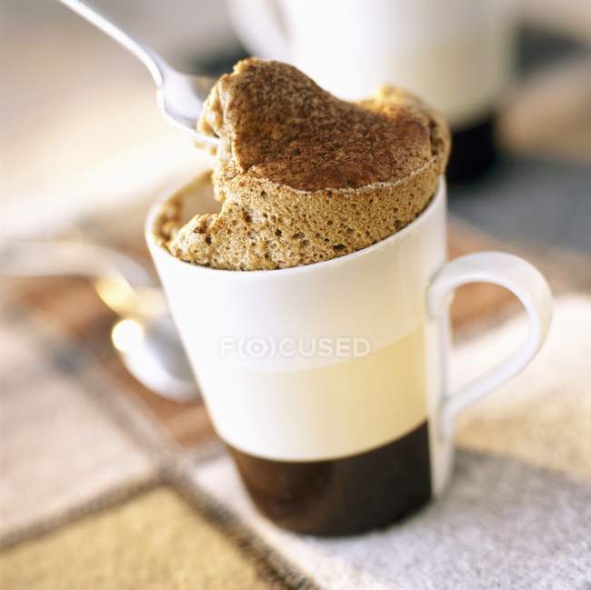 Closeup view of coffee and cardamom souffle — Stock Photo