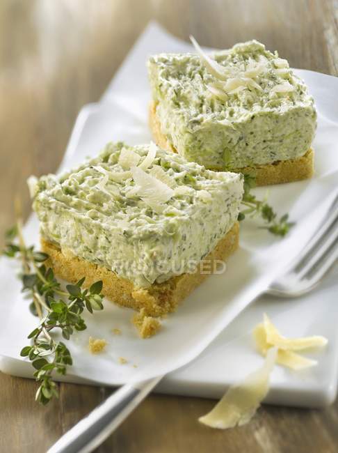 Zucchini and parmesan cheesecake — Stock Photo