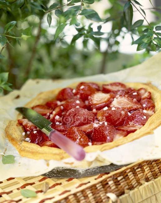 Homemade strawberry tart — Stock Photo
