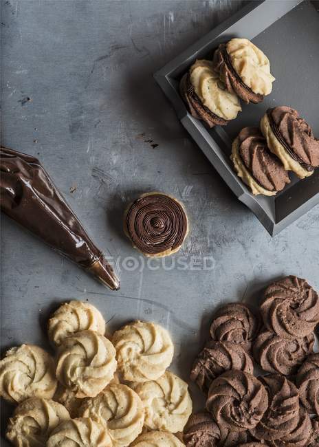 Viennese swirl cookies — Stock Photo