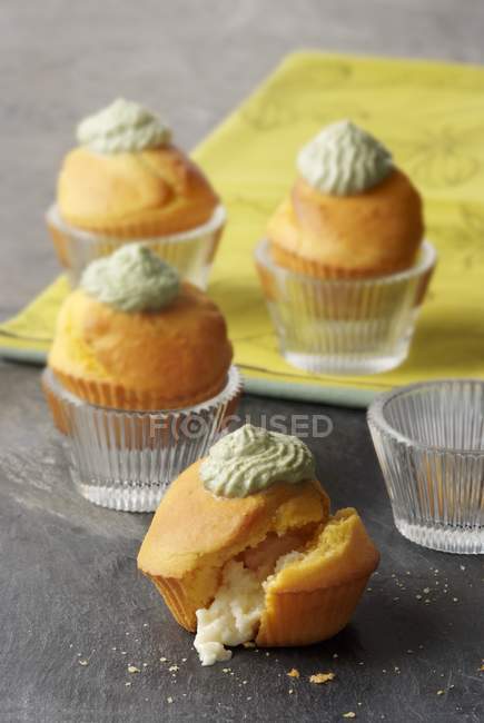 Muffins with almond filling — Stock Photo