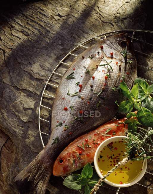 Raw Sea bream and mullet — Stock Photo
