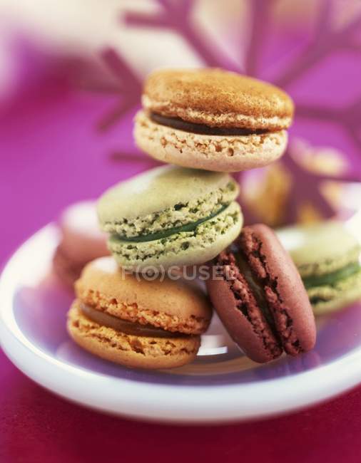Heap of colored Macaroons — Stock Photo