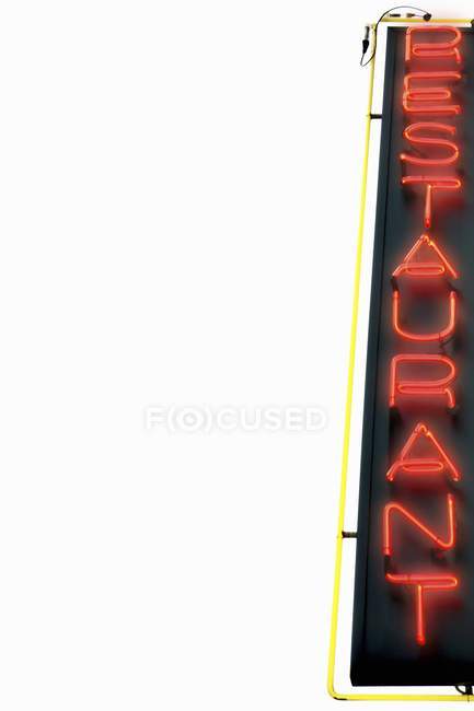 Low angle view of restaurant neon sign — Stock Photo