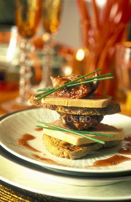 Foie gras with figs — Stock Photo