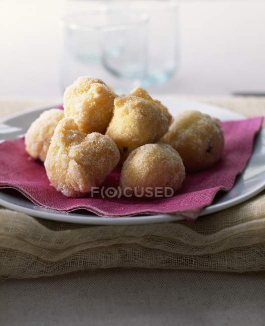 Brocciu donuts on plate — Stock Photo