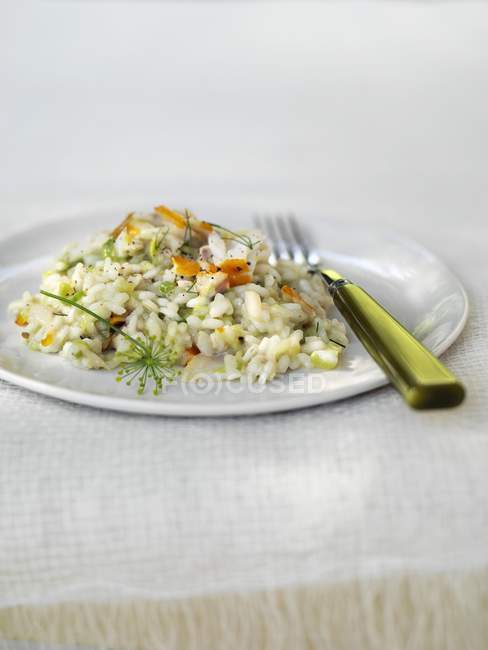 Risotto with vegetables on plate — Stock Photo