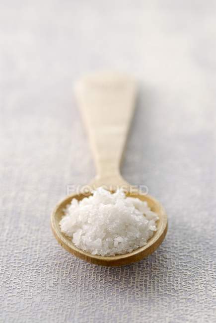 Spoonful of coarse salt — Stock Photo