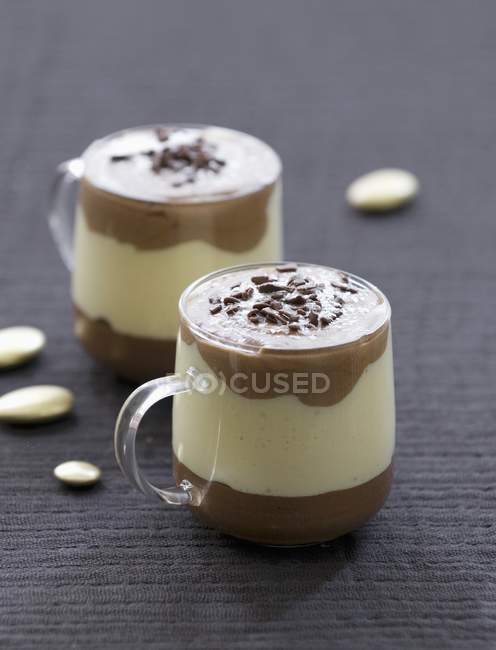 Two chocolate mousses — Stock Photo