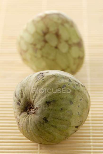 Closeup view of two Anonnas fruit — Stock Photo