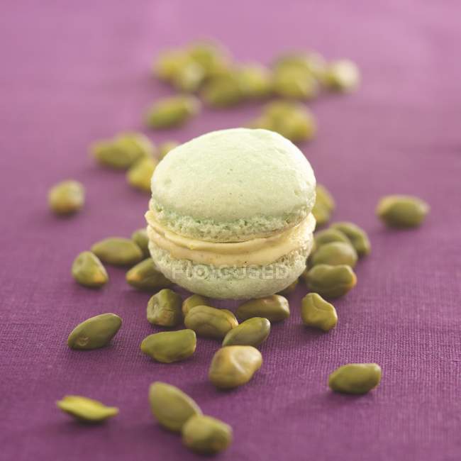 Macaron aux pistaches sur la table — Photo de stock