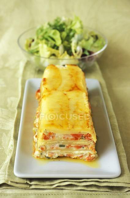 Leek timbale with vegetables — Stock Photo