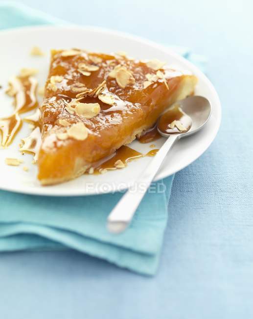 Slice of Apricot tart — Stock Photo