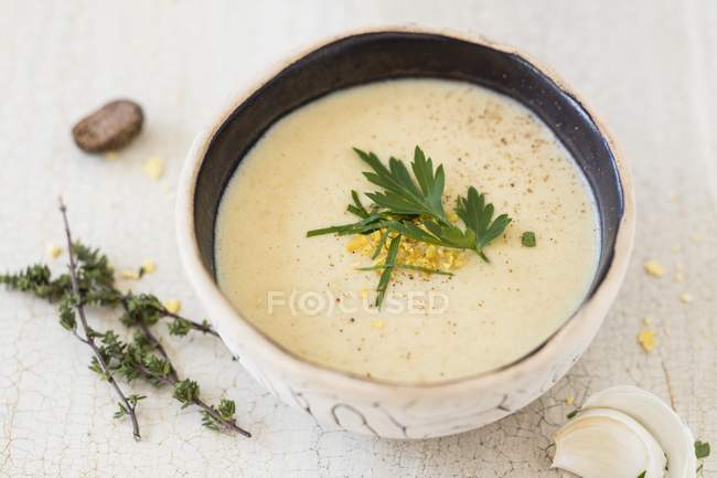 African lupin and coconut soup — Stock Photo