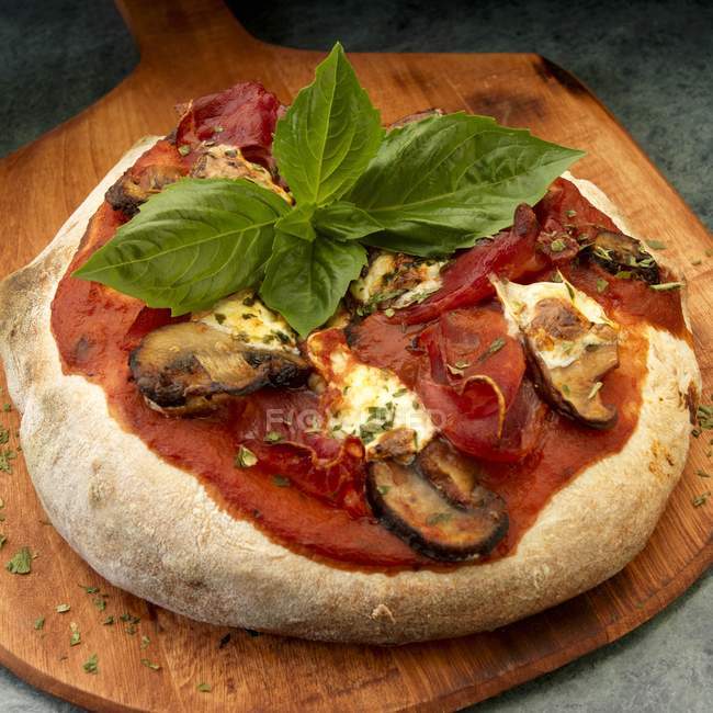 Pizza rústica com Capicola — Fotografia de Stock