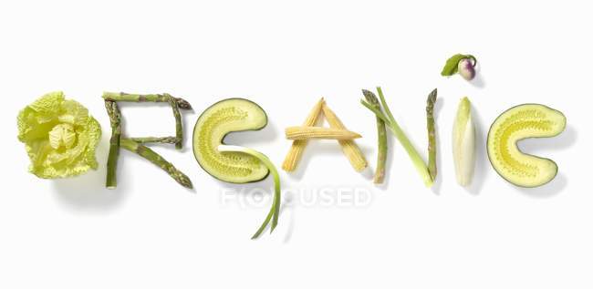 Word written with vegetables — Stock Photo