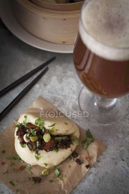 Vegan steamed bao bun — Stock Photo