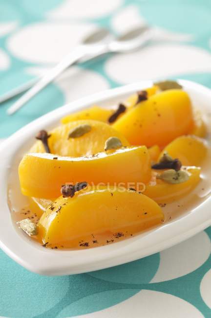 Peach fruit salad — Stock Photo