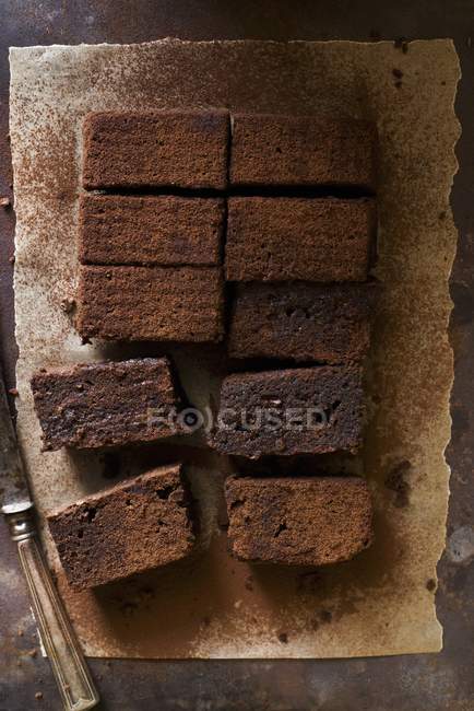Fresh baked whole wheat brownies — Stock Photo