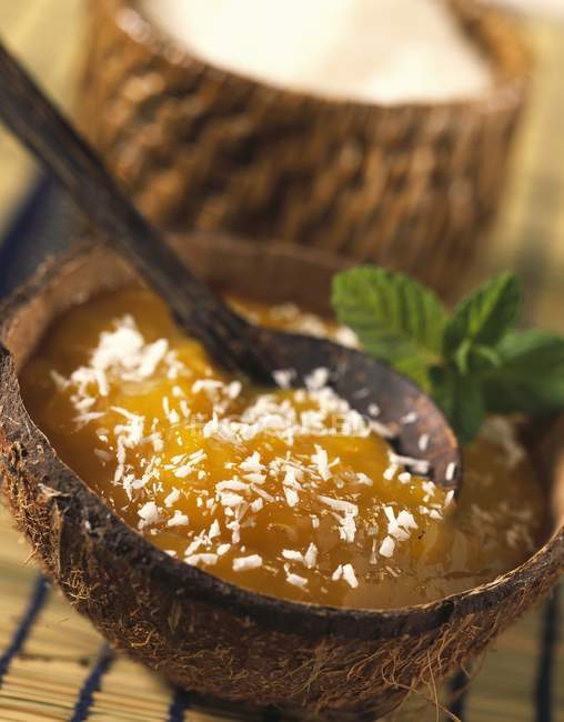 Mango and coconut mousse — Stock Photo